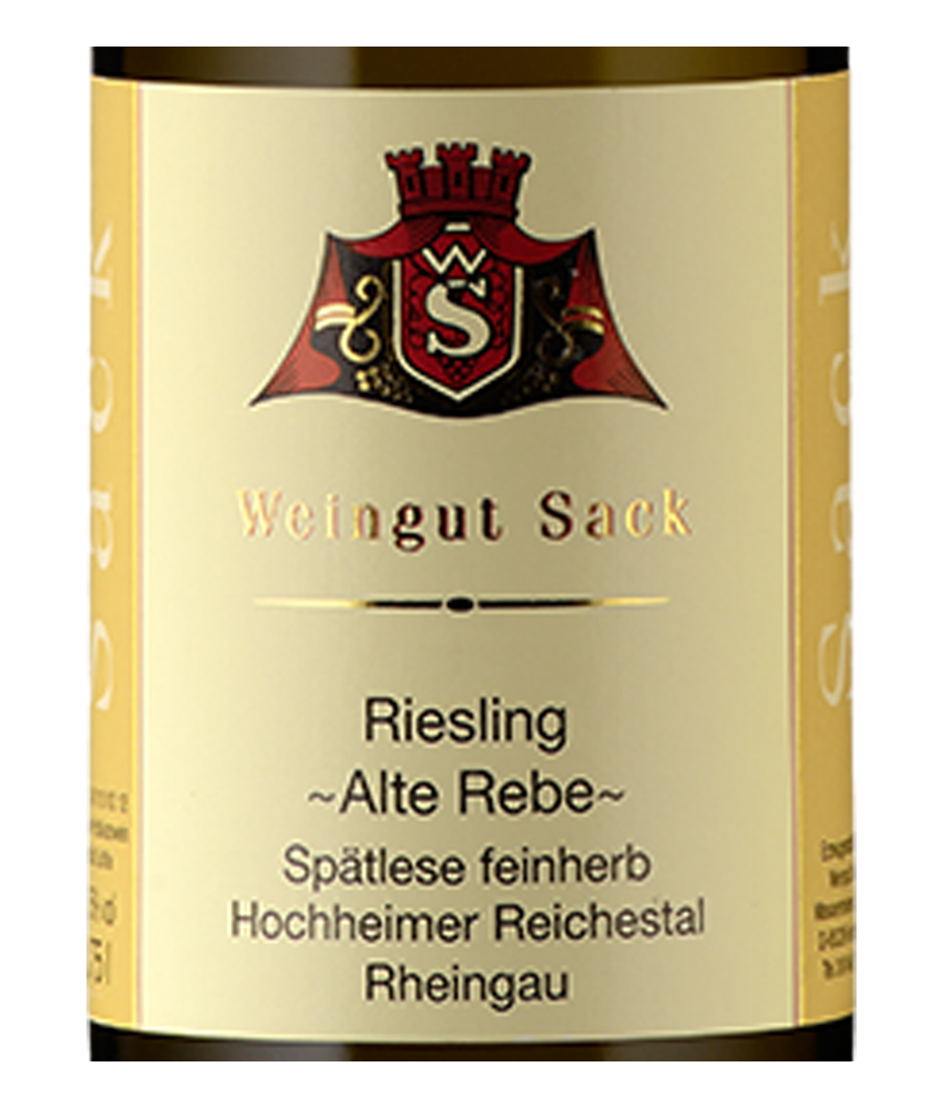 Sack_Alte-Rebe-Spaetlese-feinherb-Hochheimer-Reichestal_Etikette
